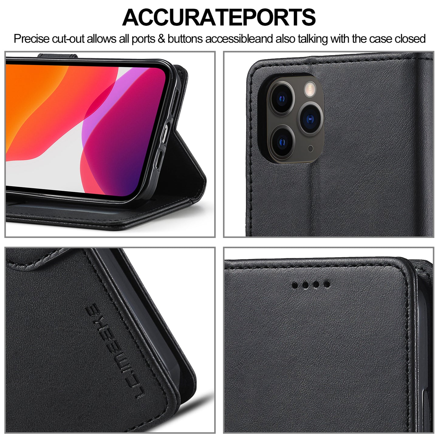 LC.IMEEKE Wallet Design Leather Case Shell with Stand for iPhone 13 Pro 6.1 inch)