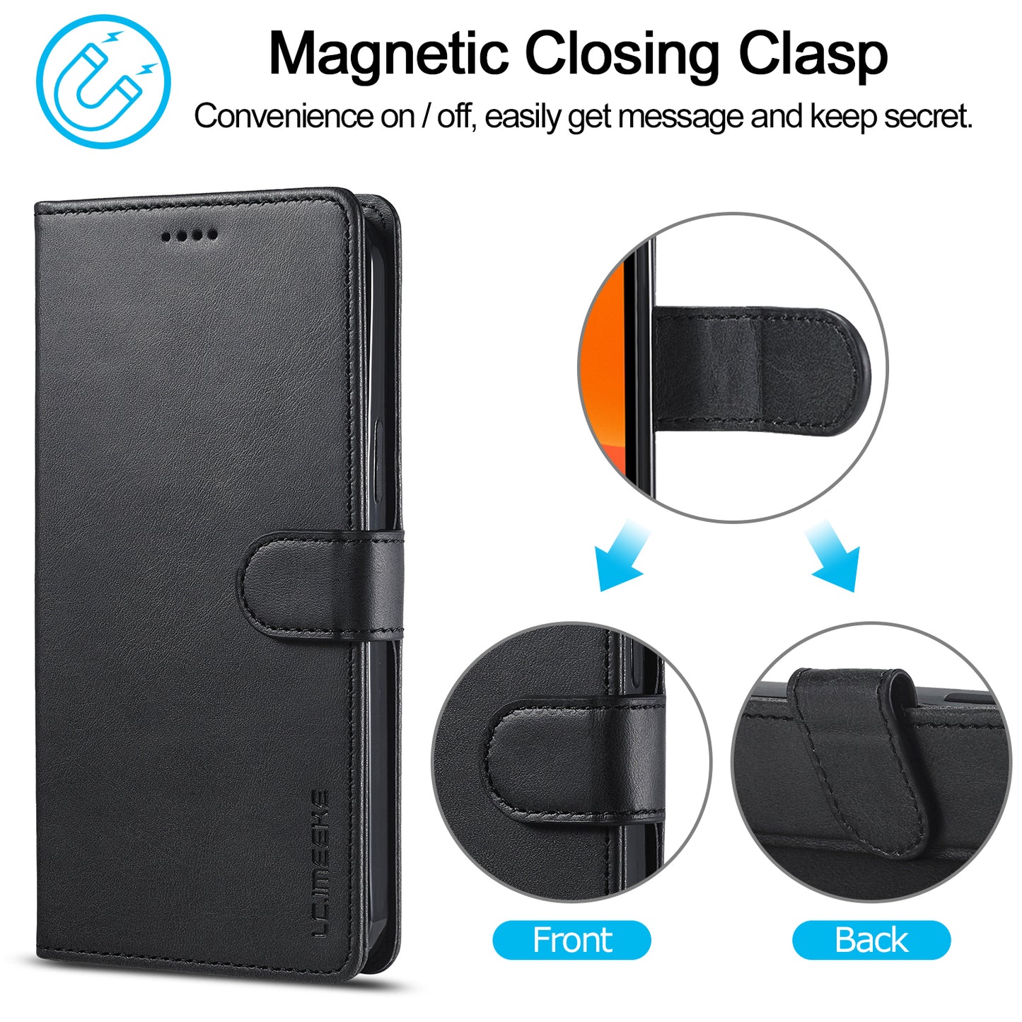 LC.IMEEKE Wallet Design Leather Case Shell with Stand for iPhone 13 Pro 6.1 inch)