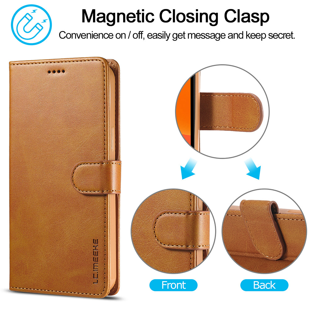 LC.IMEEKE Wallet Design Leather Case Shell with Stand for iPhone 13 Pro 6.1 inch)