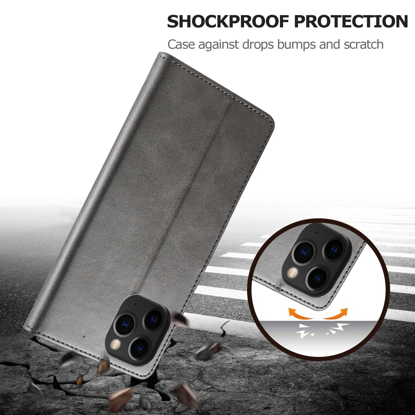 LC.IMEEKE Wallet Design Leather Case Shell with Stand for iPhone 13 Pro 6.1 inch)