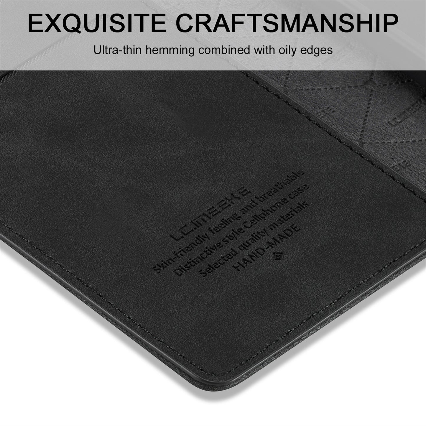 LC.IMEEKE LC Strong Magnetic Series Wallet Stand Design Shockproof PU Leather Phone Case Cover for iPhone 13 Pro 6.1 inch