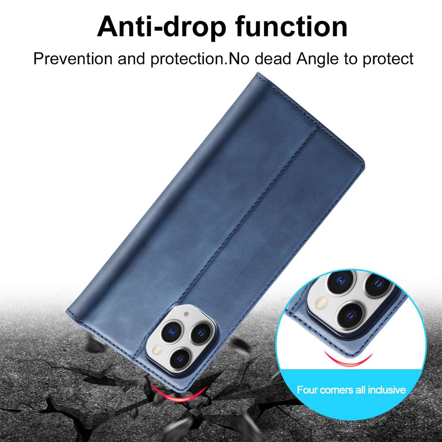 LC.IMEEKE LC Strong Magnetic Series Wallet Stand Design Shockproof PU Leather Phone Case Cover for iPhone 13 Pro 6.1 inch