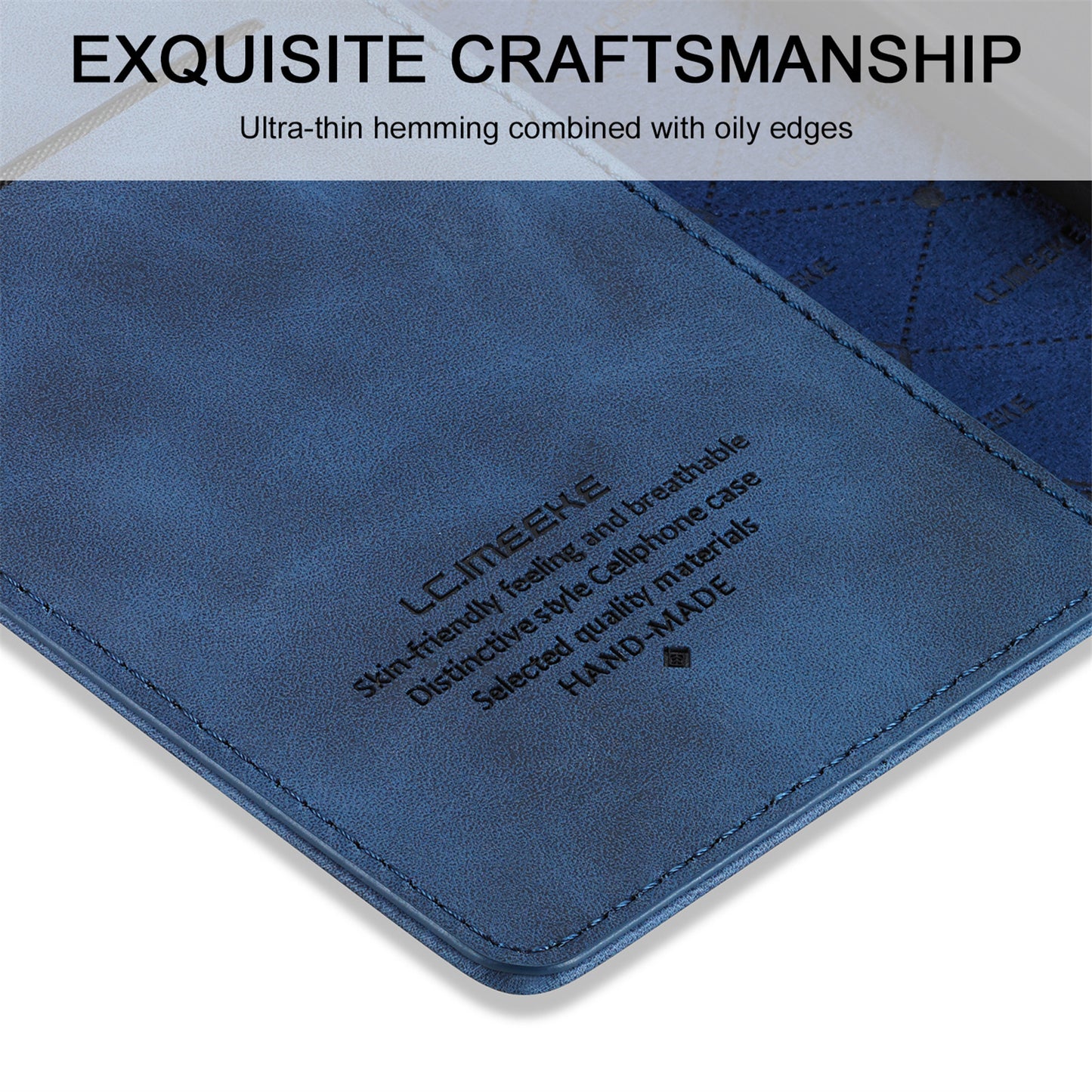 LC.IMEEKE LC Strong Magnetic Series Wallet Stand Design Shockproof PU Leather Phone Case Cover for iPhone 13 Pro 6.1 inch