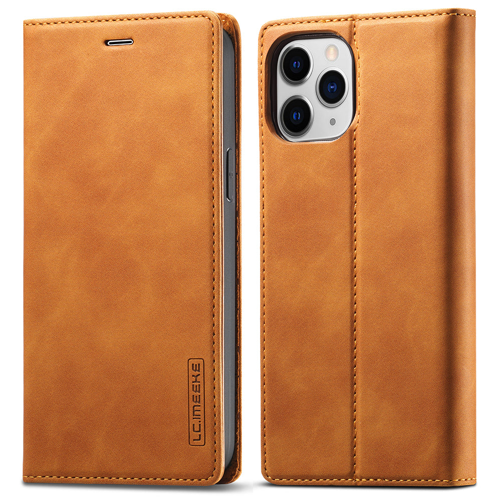 LC.IMEEKE LC Strong Magnetic Series Wallet Stand Design Shockproof PU Leather Phone Case Cover for iPhone 13 Pro 6.1 inch
