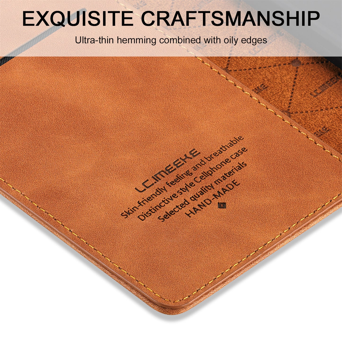 LC.IMEEKE LC Strong Magnetic Series Wallet Stand Design Shockproof PU Leather Phone Case Cover for iPhone 13 Pro 6.1 inch