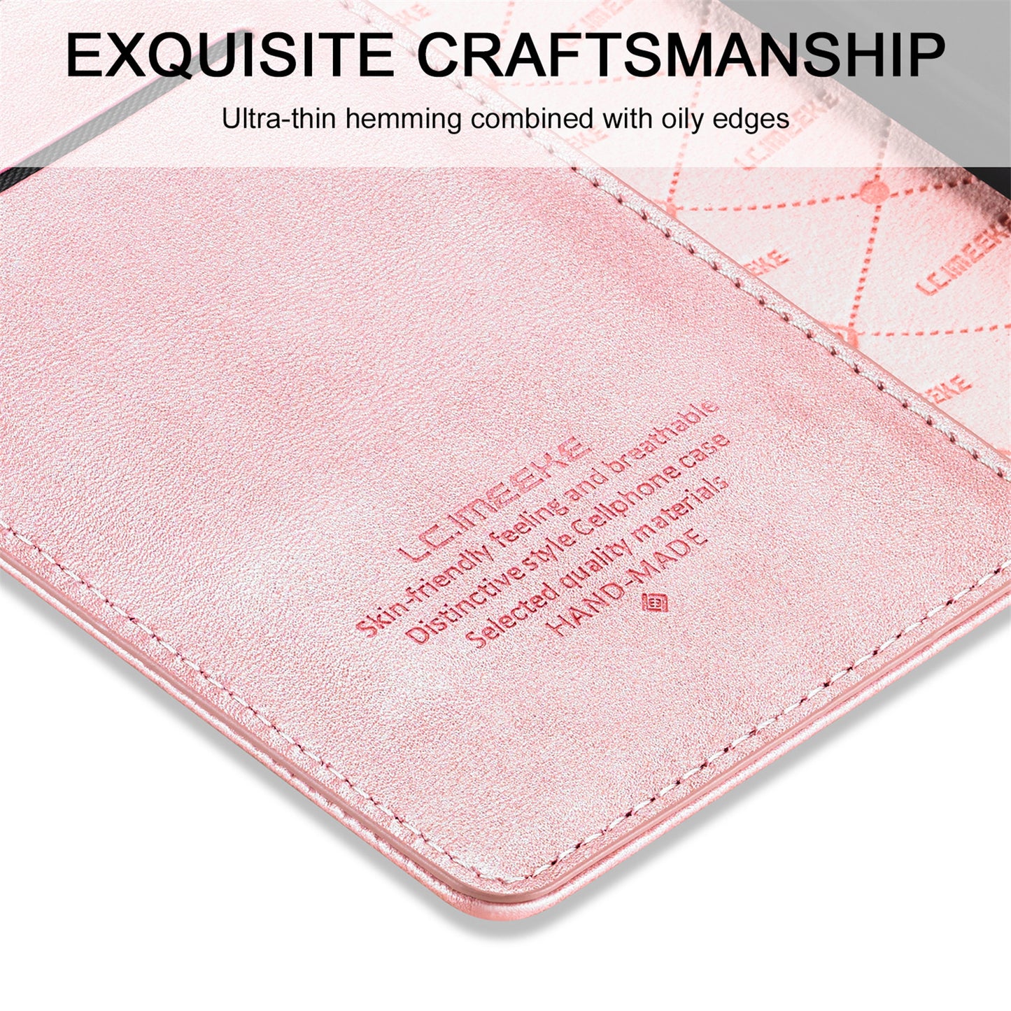 LC.IMEEKE LC Strong Magnetic Series Wallet Stand Design Shockproof PU Leather Phone Case Cover for iPhone 13 Pro 6.1 inch