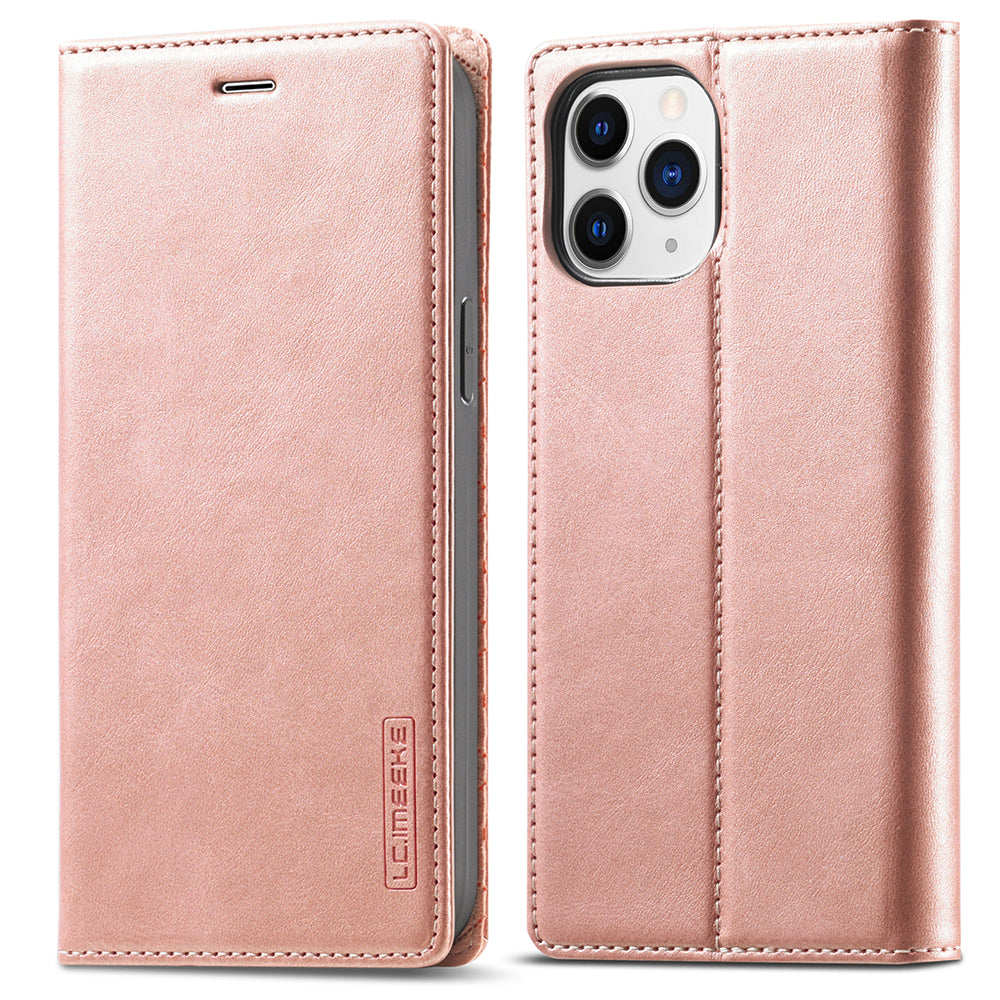 LC.IMEEKE LC Strong Magnetic Series Auto-absorbed Leather Stand Phone Shell with Wallet for iPhone 13 Pro Max 6.7 inch