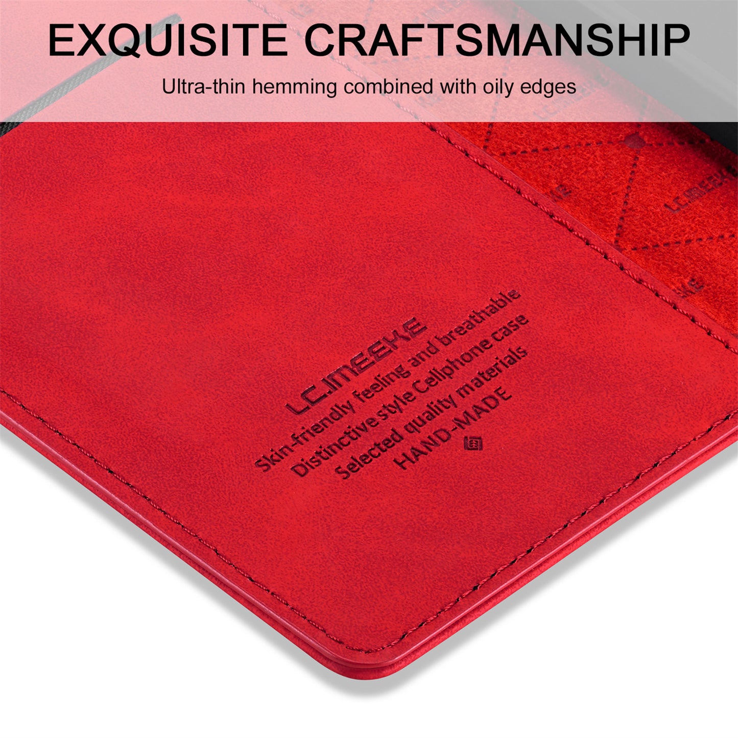 LC.IMEEKE LC Strong Magnetic Series Auto-absorbed Leather Stand Phone Shell with Wallet for iPhone 13 Pro Max 6.7 inch