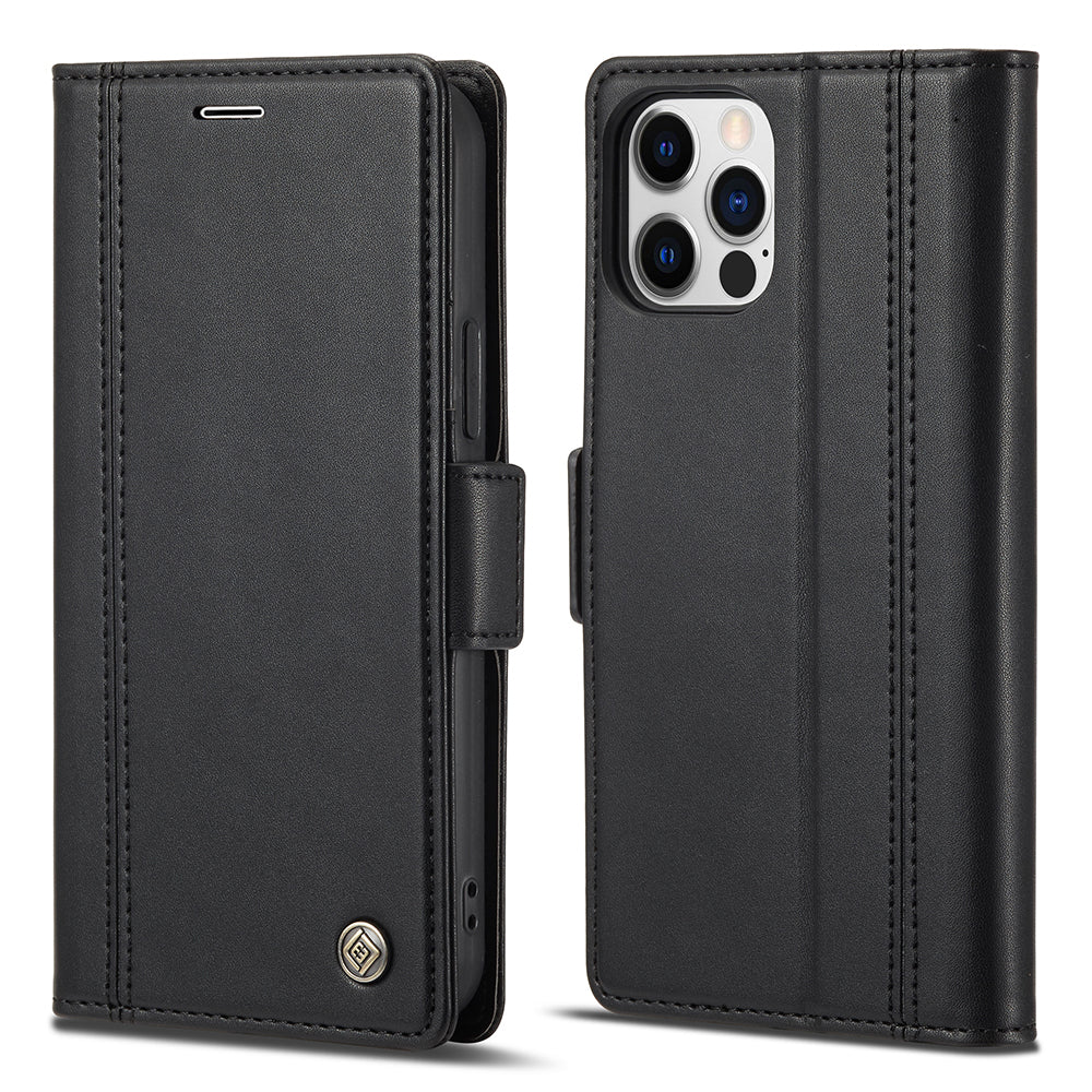 LC.IMEEKE Shockproof PU Leather Wallet Stand Phone Shell for iPhone 13 Pro Max 6.7 inch