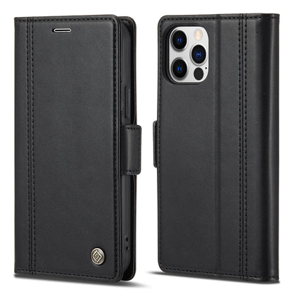 LC.IMEEKE Shockproof PU Leather Wallet Stand Phone Shell for iPhone 13 Pro Max 6.7 inch
