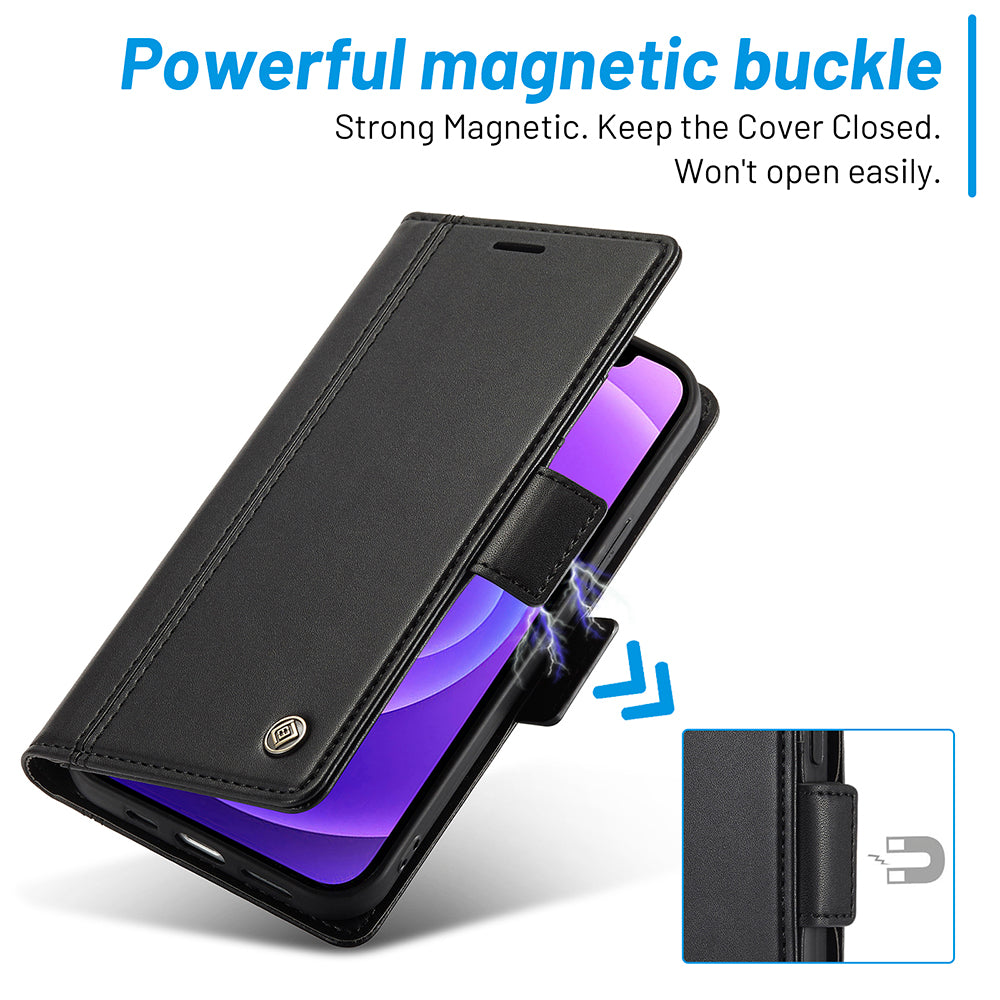 LC.IMEEKE Shockproof PU Leather Wallet Stand Phone Shell for iPhone 13 Pro Max 6.7 inch