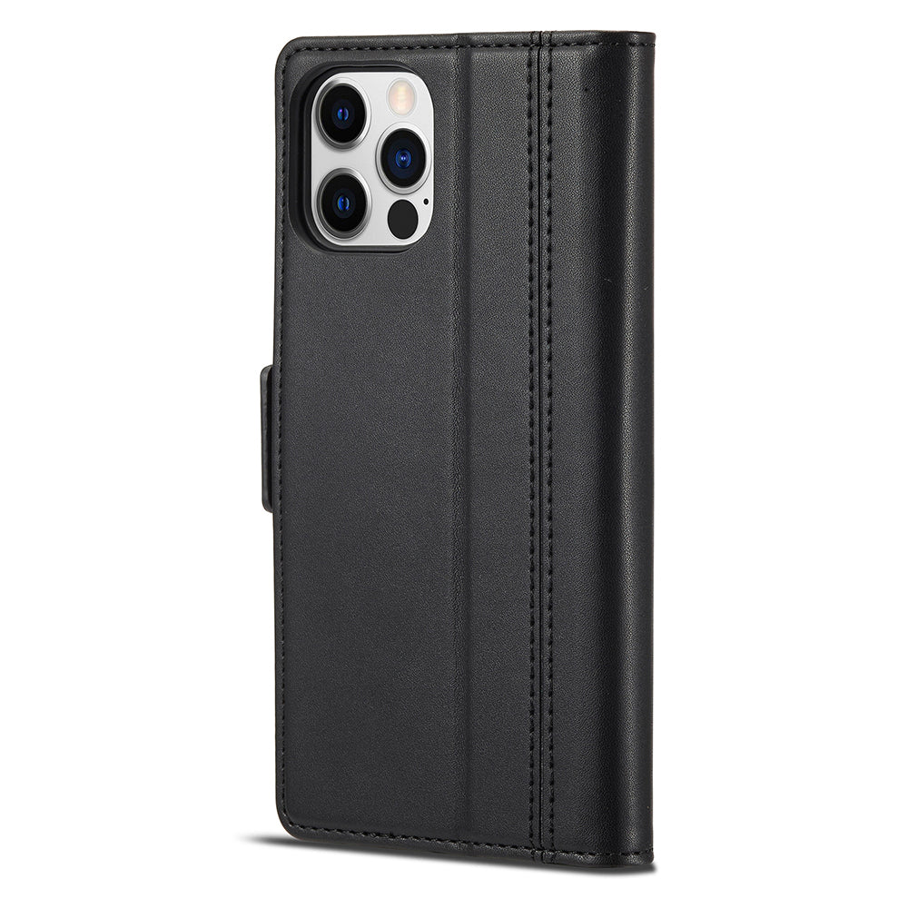 LC.IMEEKE Shockproof PU Leather Wallet Stand Phone Shell for iPhone 13 Pro Max 6.7 inch