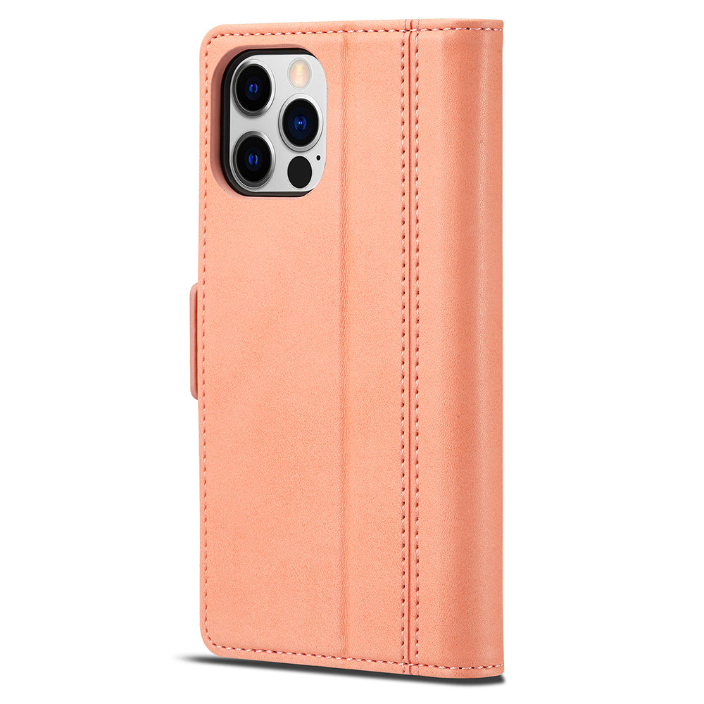 LC.IMEEKE Shockproof PU Leather Wallet Stand Phone Shell for iPhone 13 Pro Max 6.7 inch