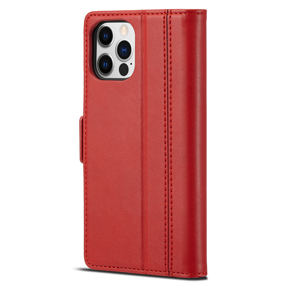 LC.IMEEKE Shockproof PU Leather Wallet Stand Phone Shell for iPhone 13 Pro Max 6.7 inch