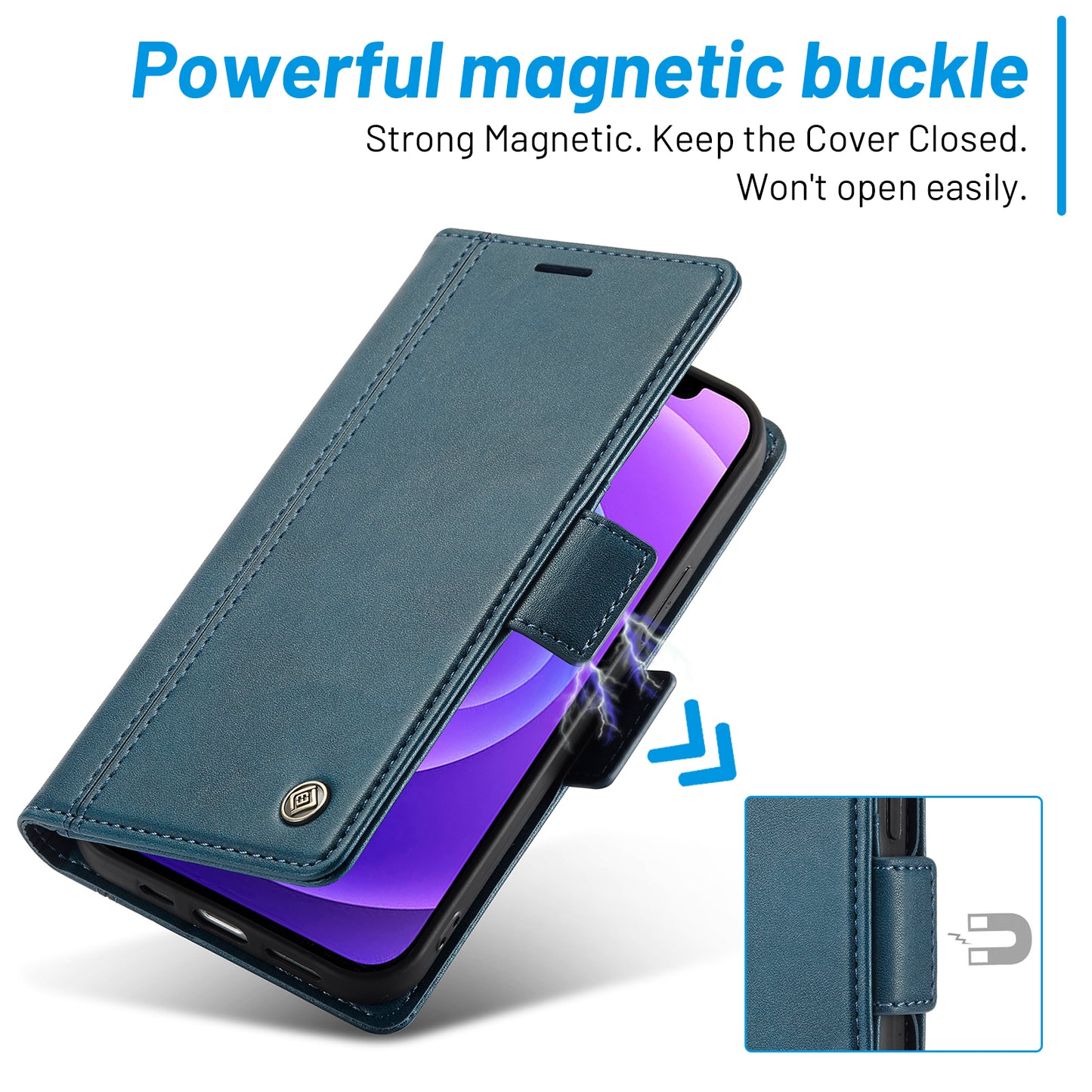 LC.IMEEKE Shockproof PU Leather Wallet Stand Phone Shell for iPhone 13 Pro Max 6.7 inch