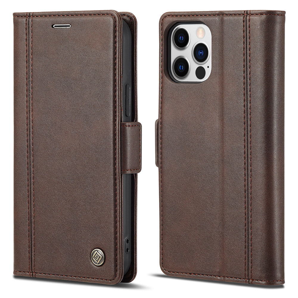 LC.IMEEKE Shockproof PU Leather Wallet Stand Phone Shell for iPhone 13 Pro Max 6.7 inch