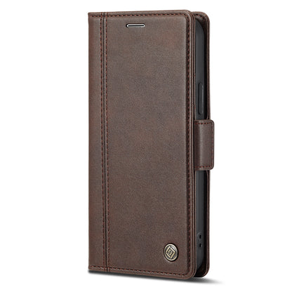 LC.IMEEKE Shockproof PU Leather Wallet Stand Phone Shell for iPhone 13 Pro Max 6.7 inch