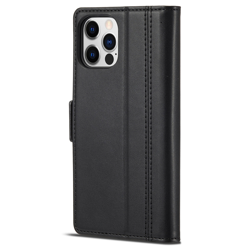 LC.IMEEKE Shockproof Full Protection PU Leather Card Slots Wallet Phone Shell with Stand for iPhone 13 Pro 6.7 inch