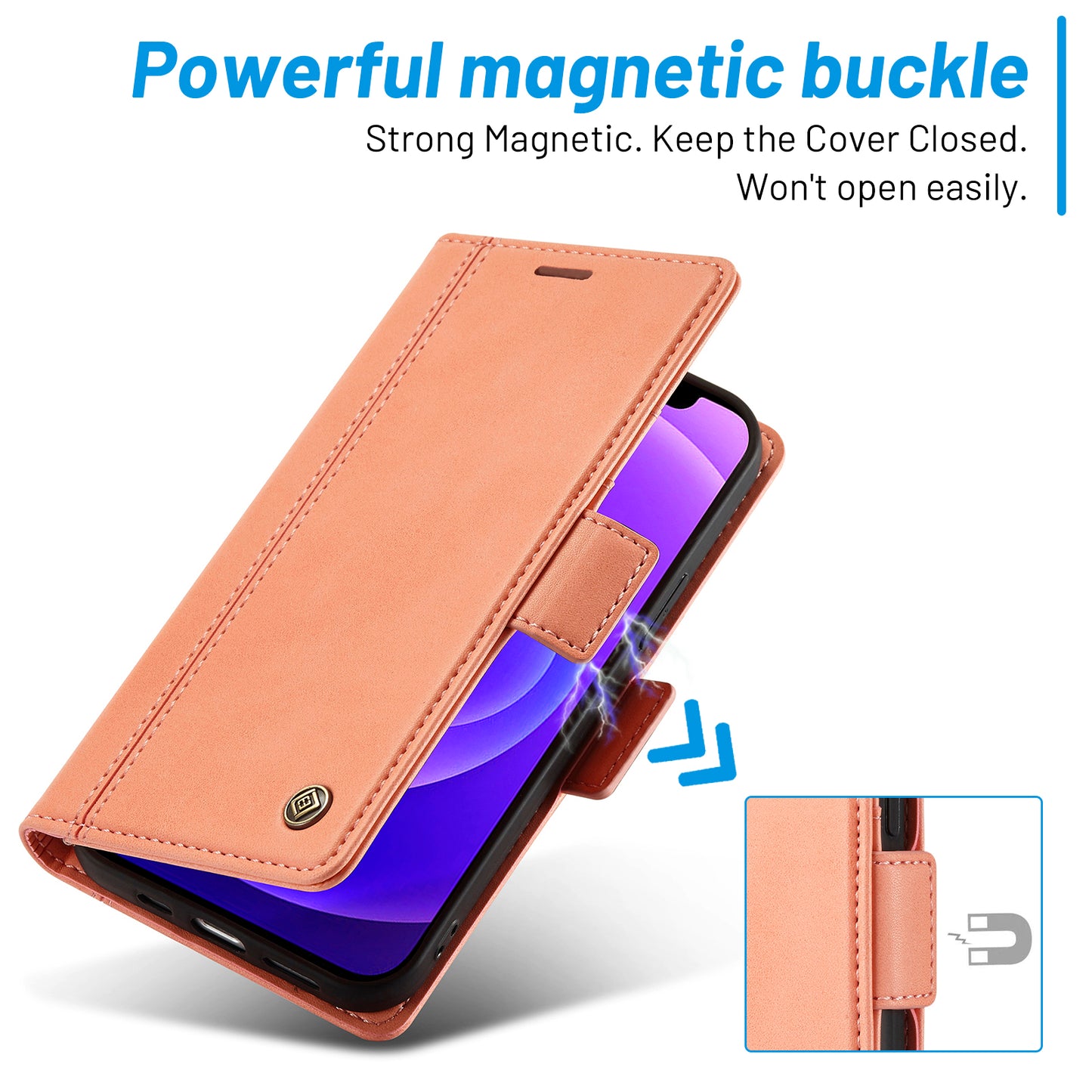 LC.IMEEKE Shockproof Full Protection PU Leather Card Slots Wallet Phone Shell with Stand for iPhone 13 Pro 6.7 inch
