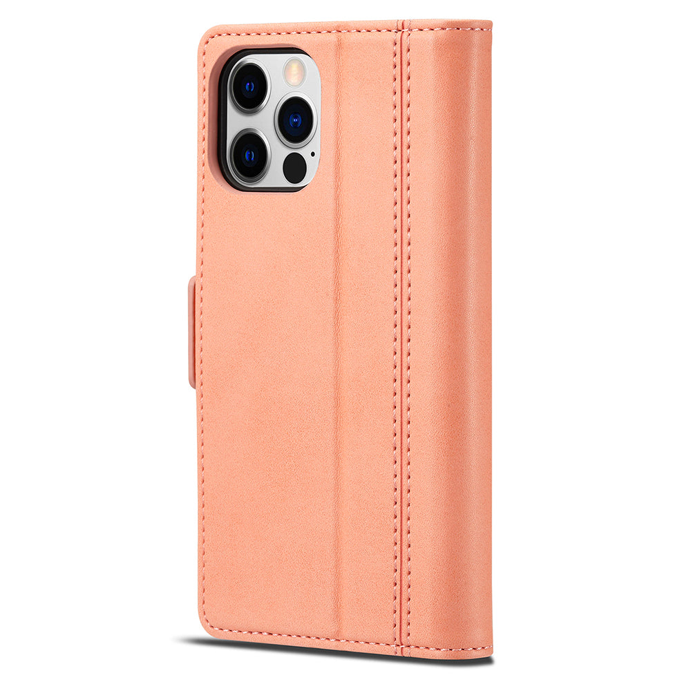 LC.IMEEKE Shockproof Full Protection PU Leather Card Slots Wallet Phone Shell with Stand for iPhone 13 Pro 6.7 inch
