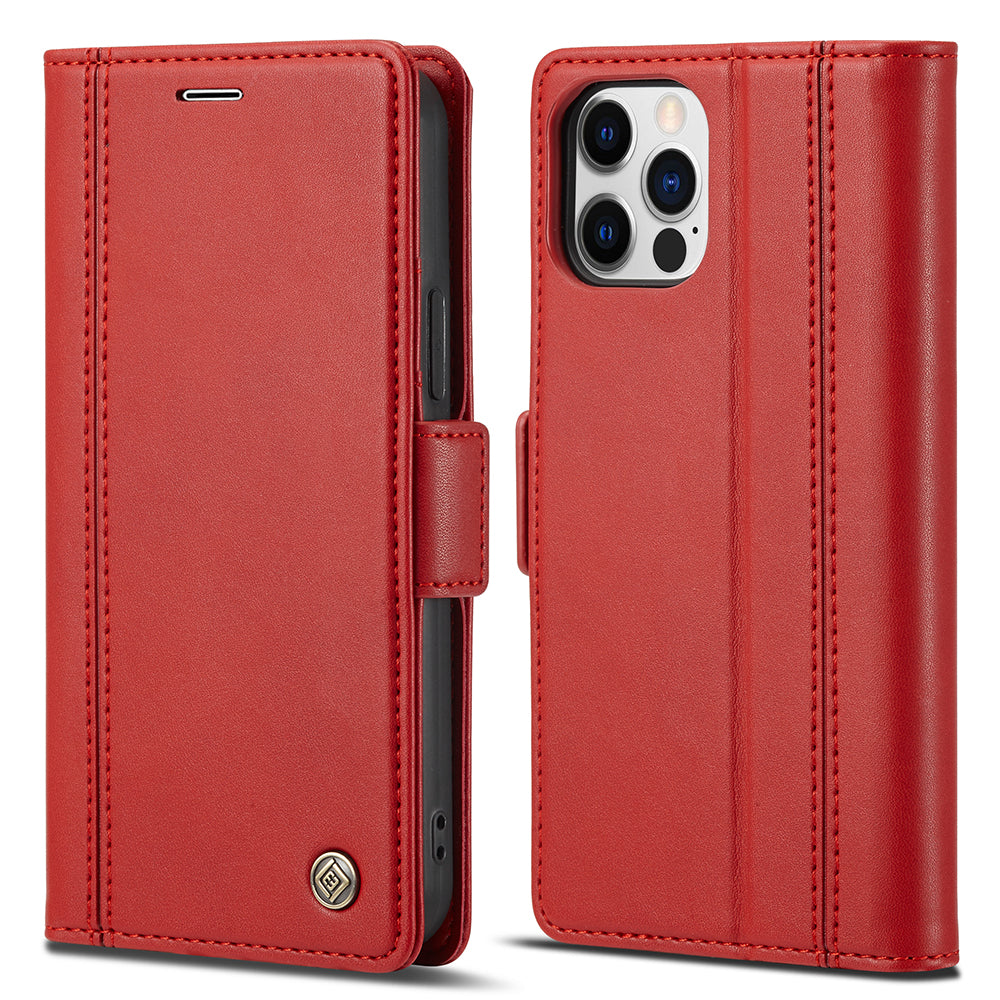 LC.IMEEKE Shockproof Full Protection PU Leather Card Slots Wallet Phone Shell with Stand for iPhone 13 Pro 6.7 inch