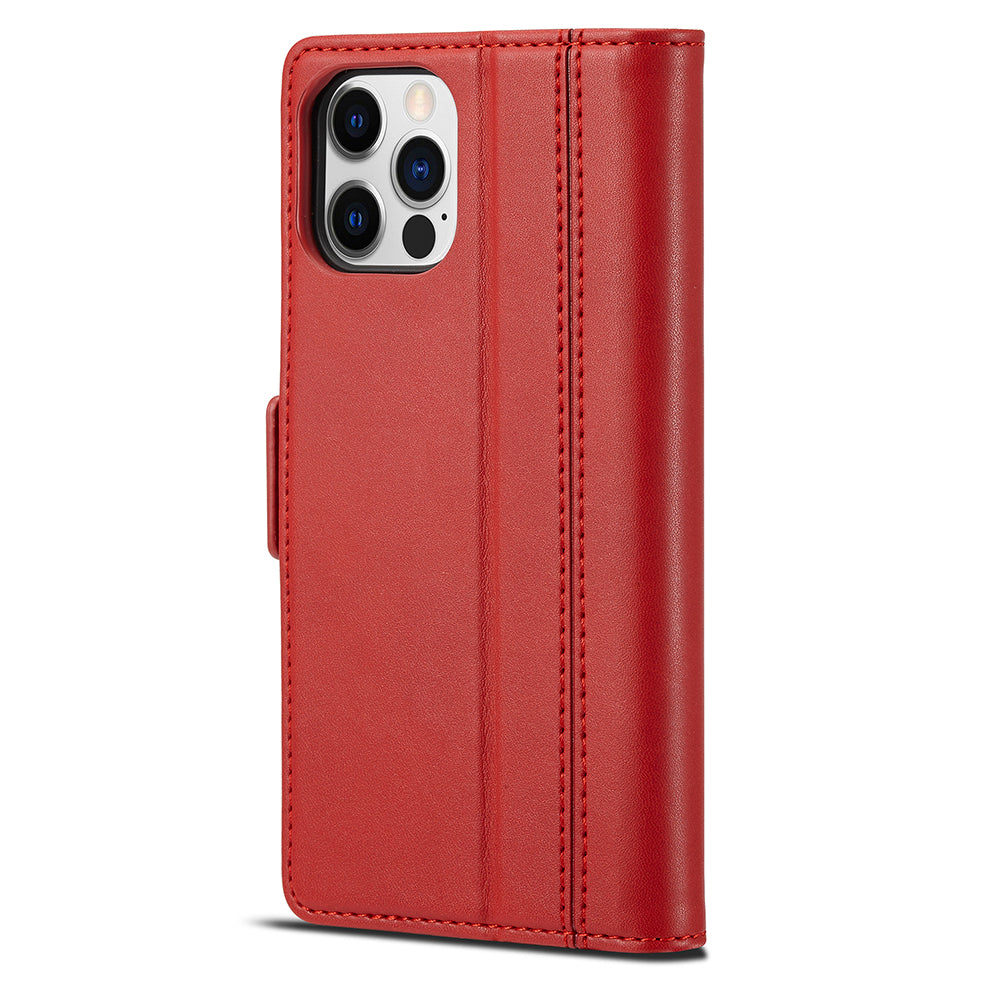 LC.IMEEKE Shockproof Full Protection PU Leather Card Slots Wallet Phone Shell with Stand for iPhone 13 Pro 6.7 inch