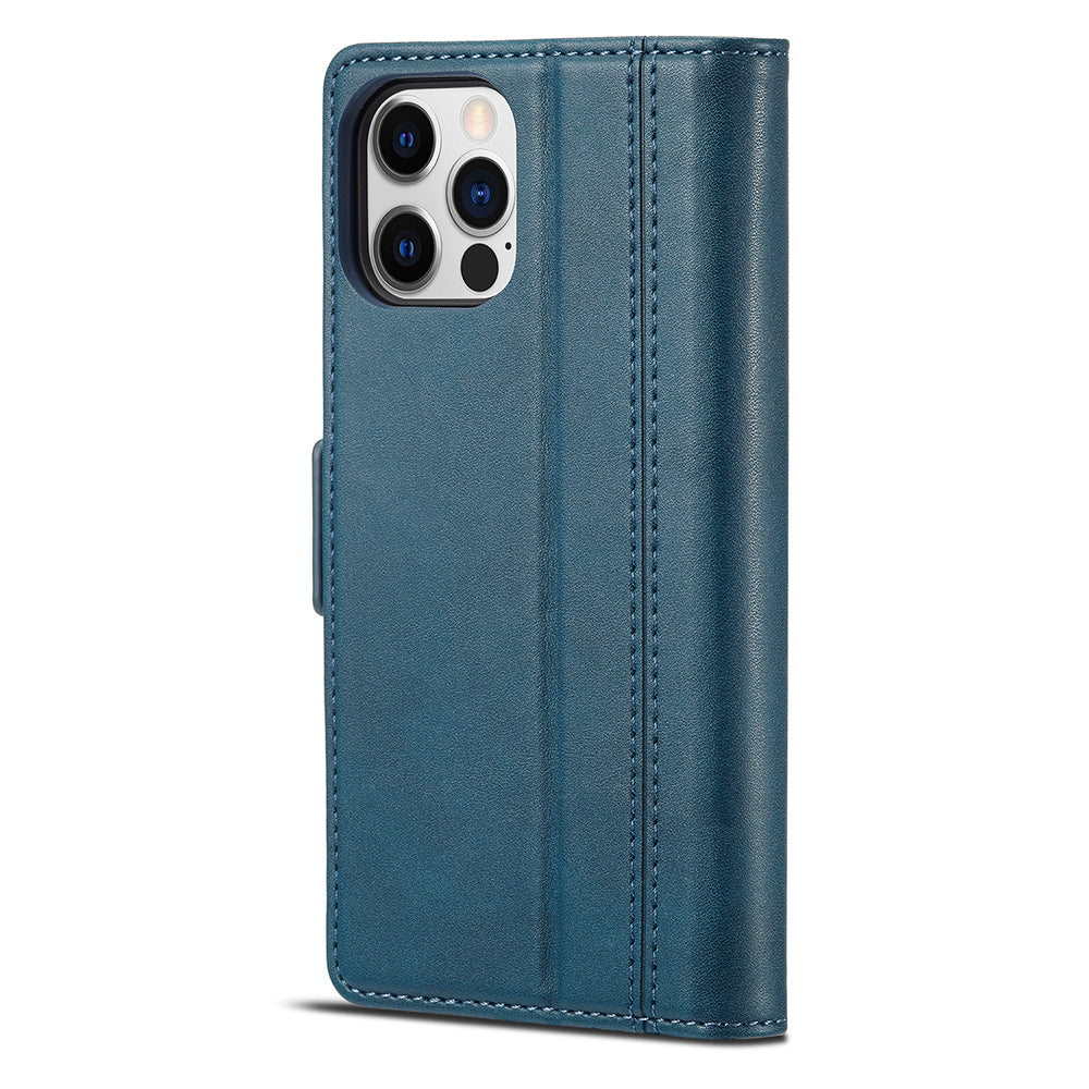 LC.IMEEKE Shockproof Full Protection PU Leather Card Slots Wallet Phone Shell with Stand for iPhone 13 Pro 6.7 inch