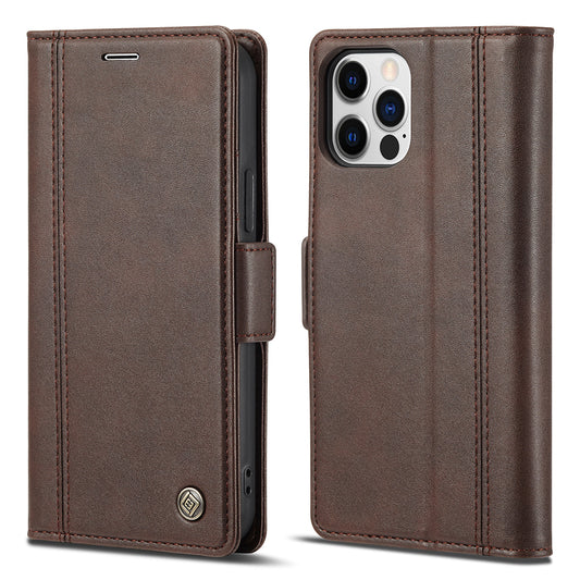 LC.IMEEKE Shockproof Full Protection PU Leather Card Slots Wallet Phone Shell with Stand for iPhone 13 Pro 6.7 inch
