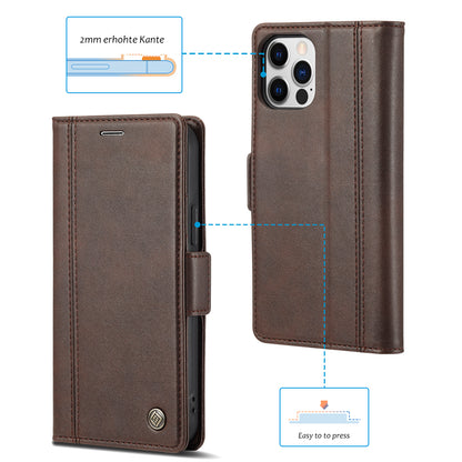 LC.IMEEKE Shockproof Full Protection PU Leather Card Slots Wallet Phone Shell with Stand for iPhone 13 Pro 6.7 inch