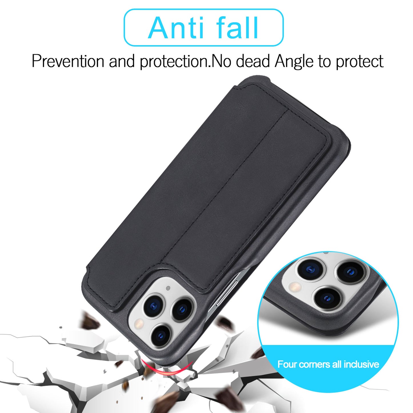 LC.IMEEKE Vintage PU Leather Case Shell with Stand and Card Slot for iPhone 13 Pro 6.1 inch
