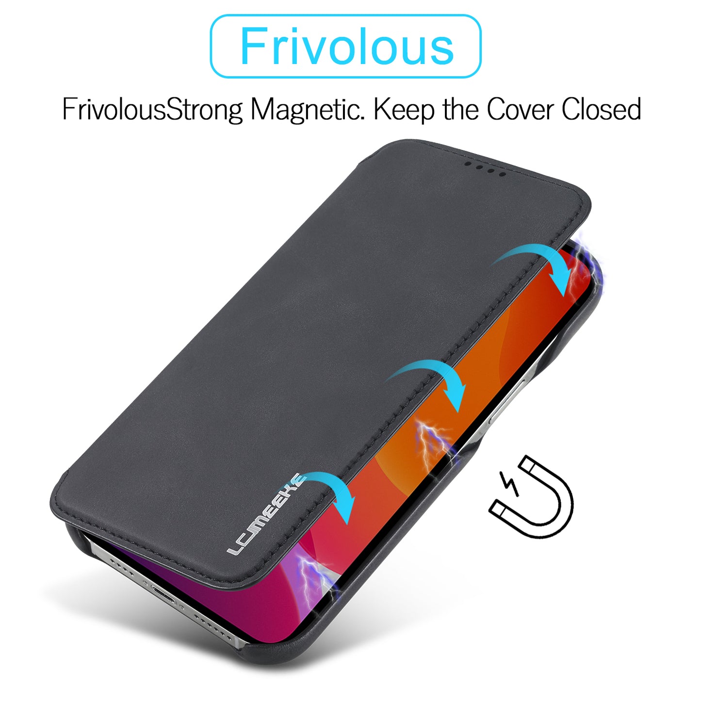 LC.IMEEKE Vintage PU Leather Case Shell with Stand and Card Slot for iPhone 13 Pro 6.1 inch