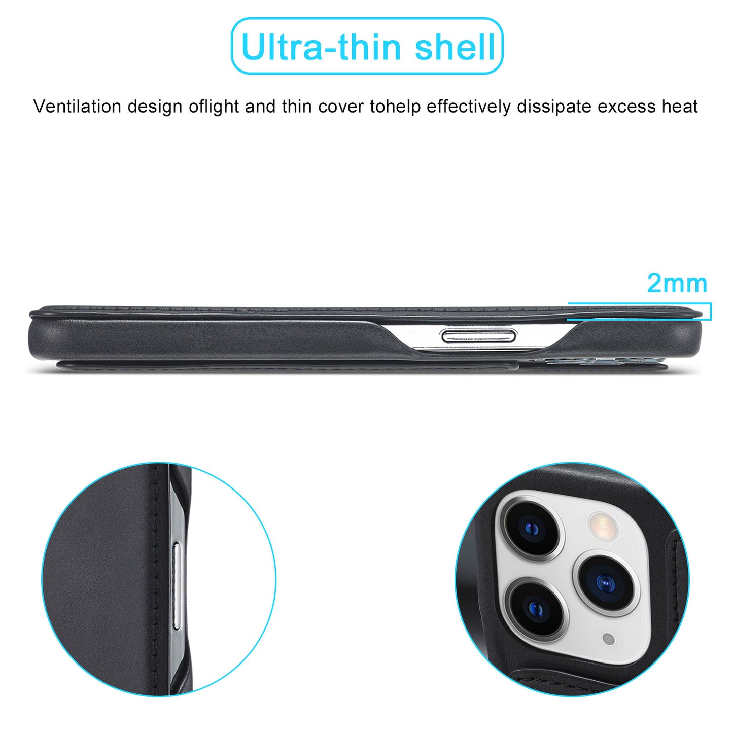 LC.IMEEKE Vintage PU Leather Case Shell with Stand and Card Slot for iPhone 13 Pro 6.1 inch