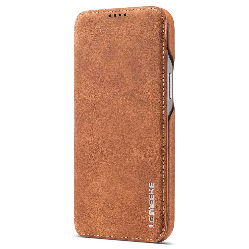 LC.IMEEKE Vintage PU Leather Case Shell with Stand and Card Slot for iPhone 13 Pro 6.1 inch