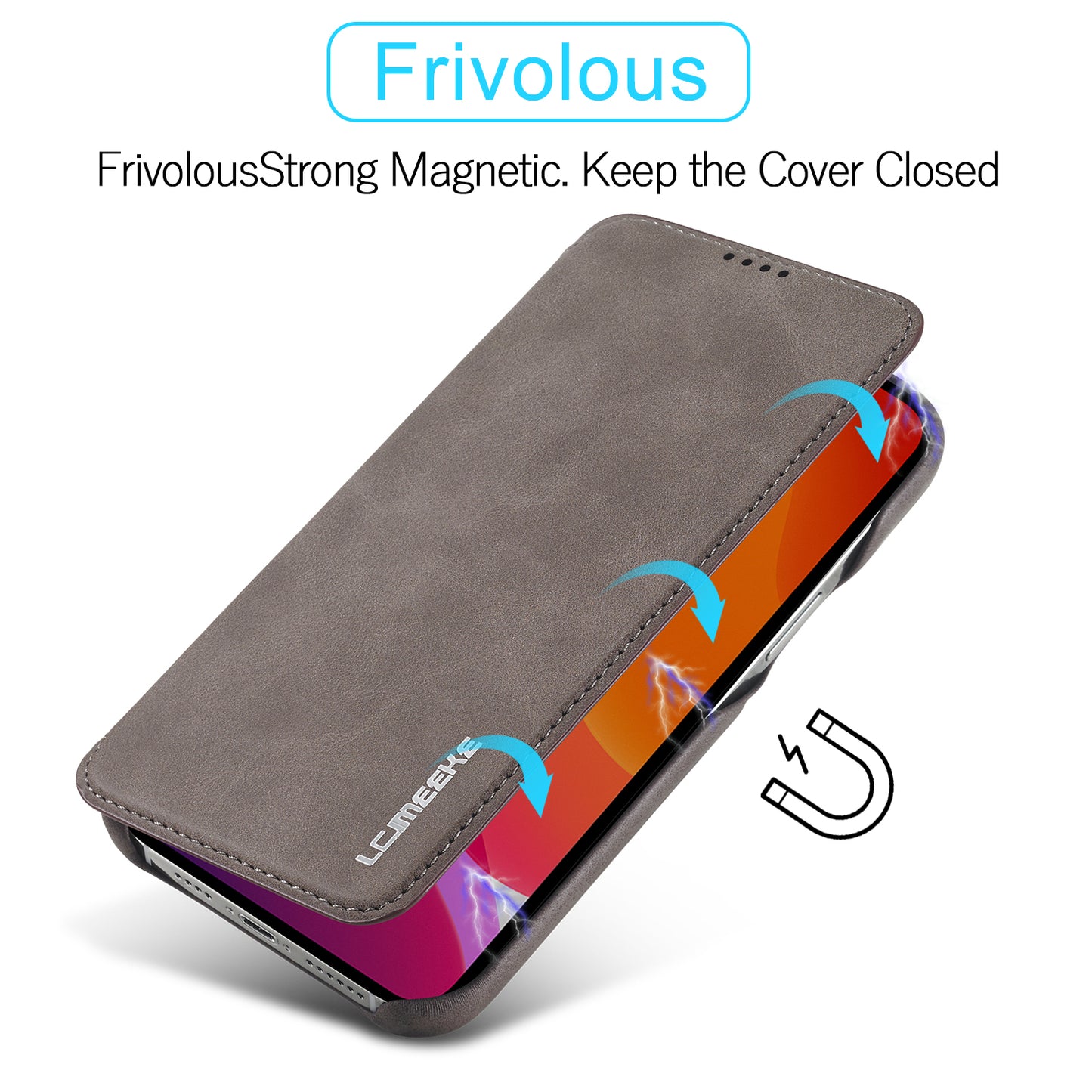 LC.IMEEKE Vintage PU Leather Case Shell with Stand and Card Slot for iPhone 13 Pro 6.1 inch
