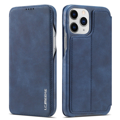 LC.IMEEKE Vintage PU Leather Case Shell with Stand and Card Slot for iPhone 13 Pro 6.1 inch
