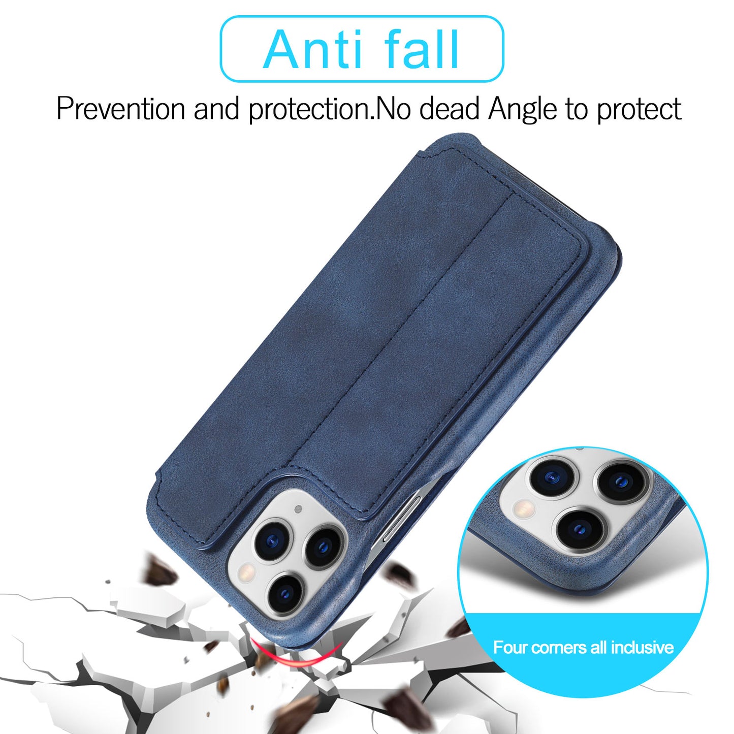 LC.IMEEKE Vintage PU Leather Case Shell with Stand and Card Slot for iPhone 13 Pro 6.1 inch
