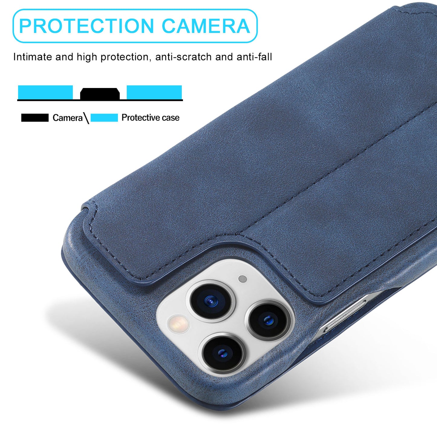 LC.IMEEKE Vintage PU Leather Case Shell with Stand and Card Slot for iPhone 13 Pro 6.1 inch