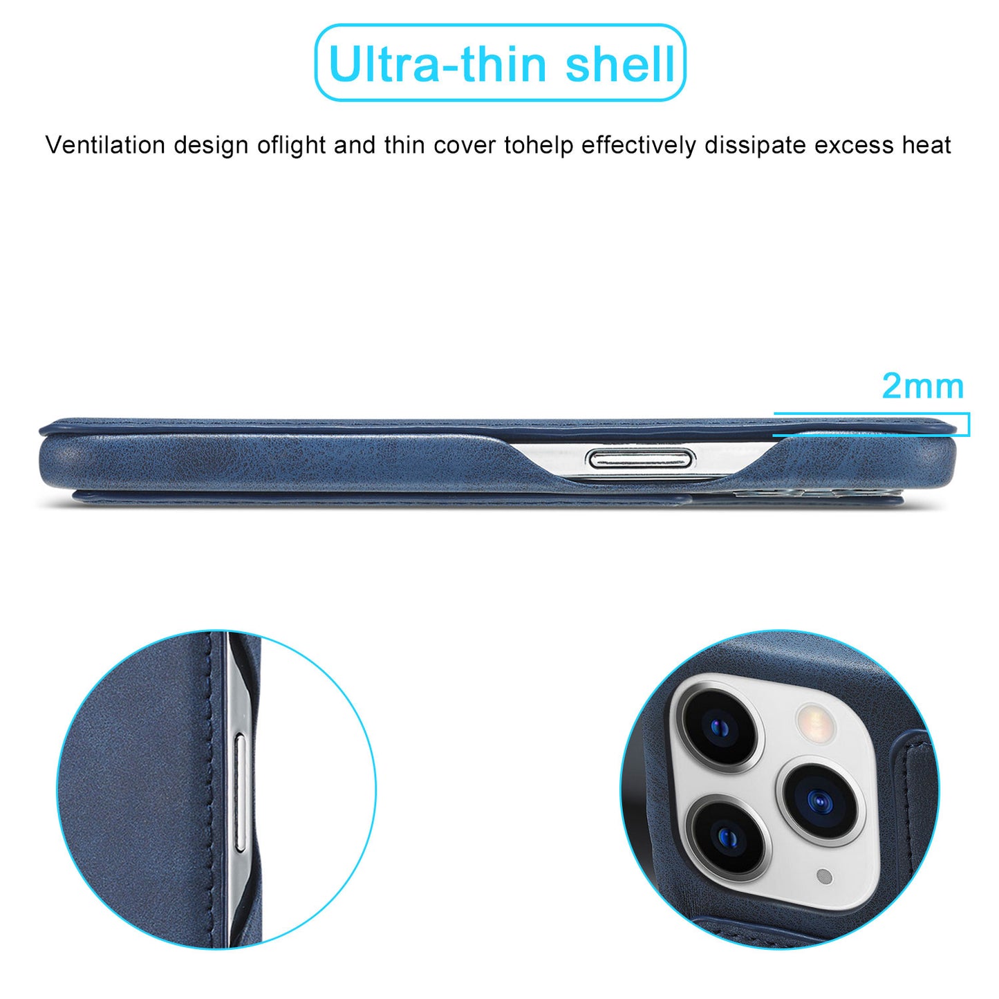 LC.IMEEKE Vintage PU Leather Case Shell with Stand and Card Slot for iPhone 13 Pro 6.1 inch