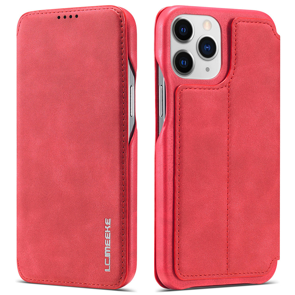 LC.IMEEKE Vintage PU Leather Case Shell with Stand and Card Slot for iPhone 13 Pro 6.1 inch