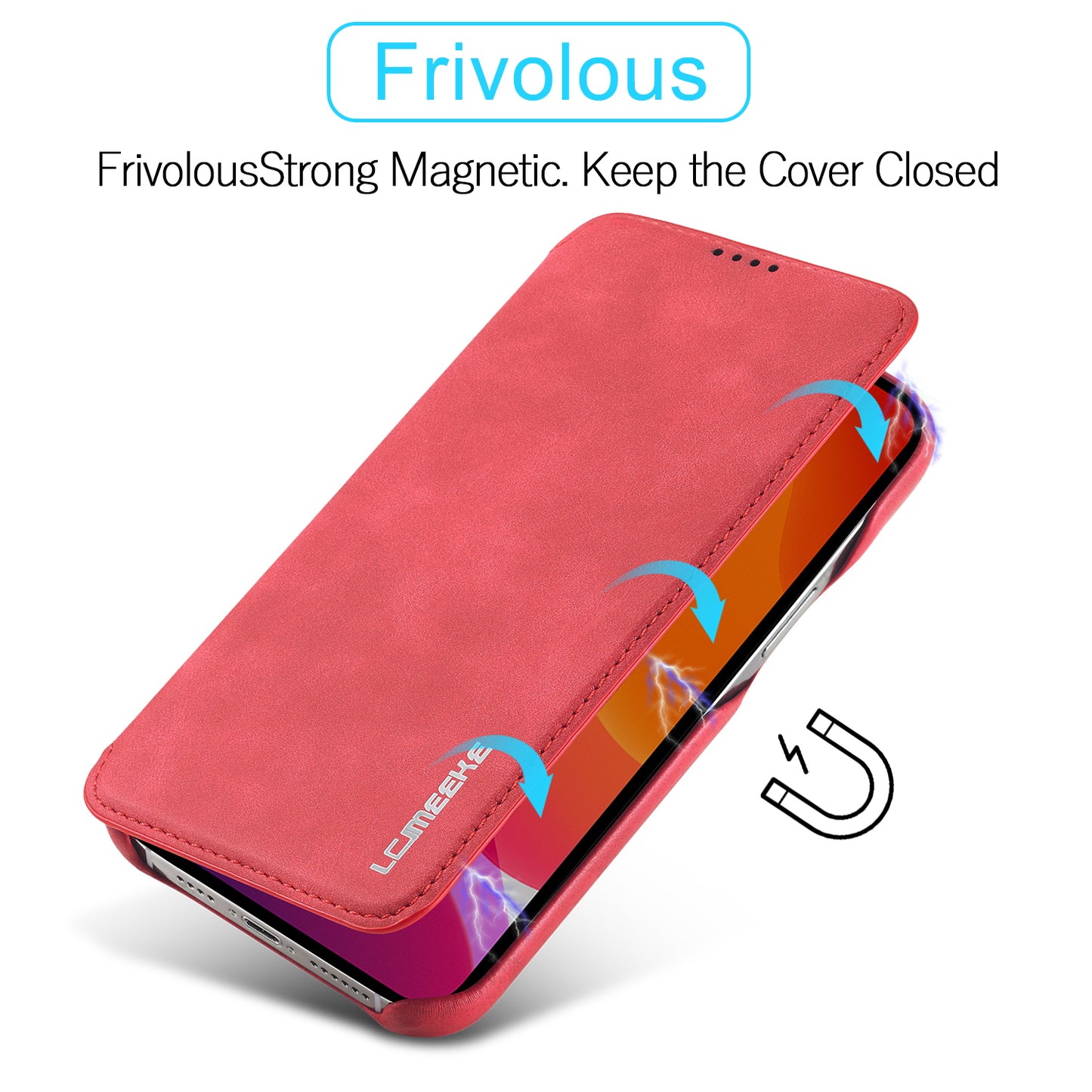 LC.IMEEKE Vintage PU Leather Case Shell with Stand and Card Slot for iPhone 13 Pro 6.1 inch