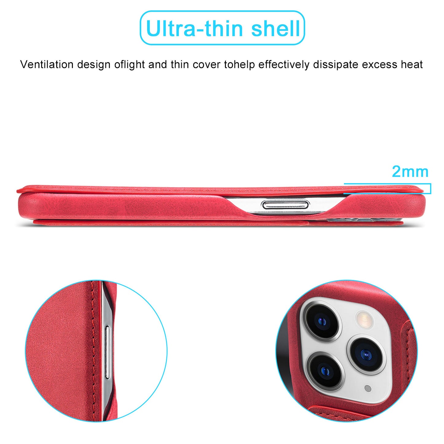 LC.IMEEKE Vintage PU Leather Case Shell with Stand and Card Slot for iPhone 13 Pro 6.1 inch