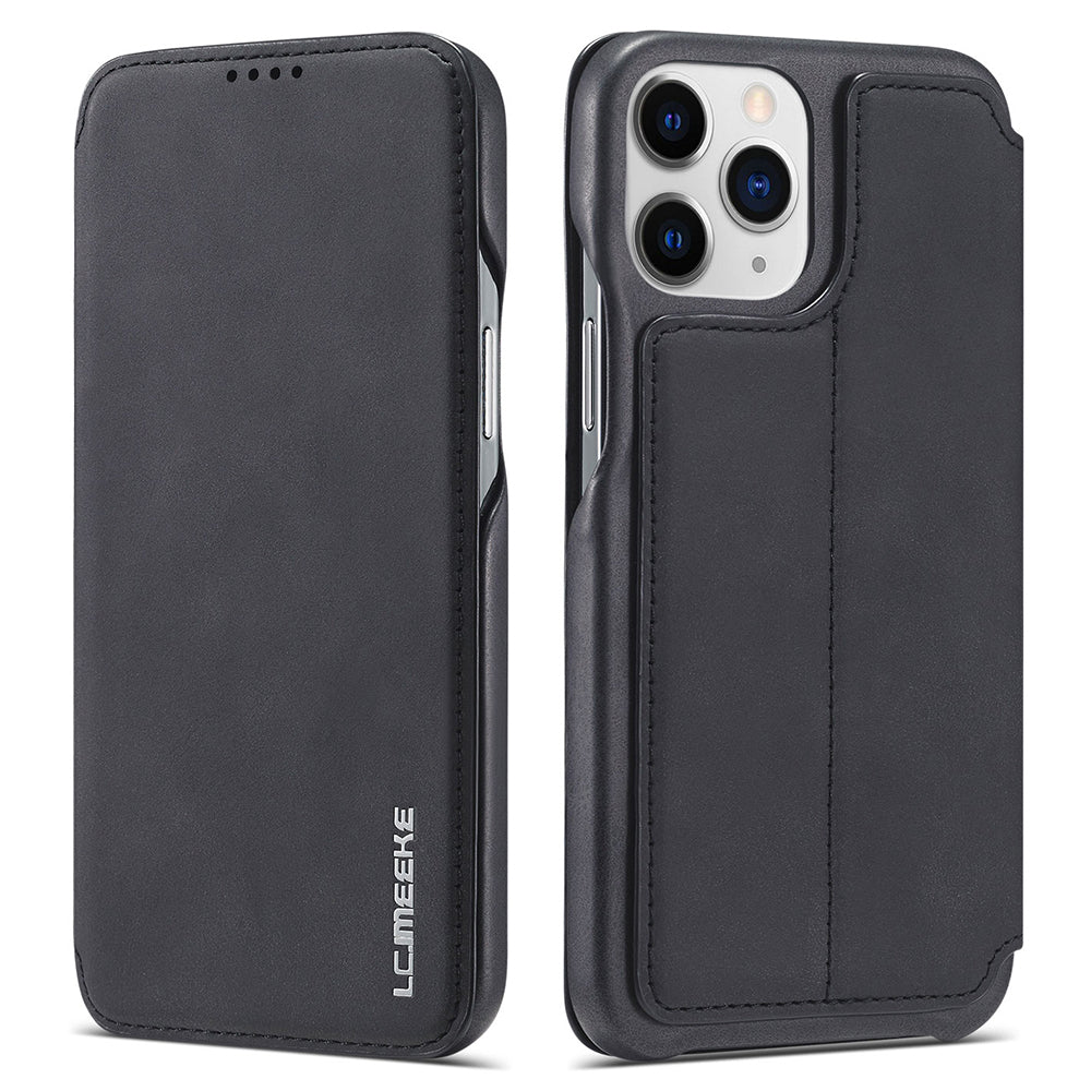 LC.IMEEKE Stand Card Slot Design Auto-absorbed Vintage Style Leather Phone Case Shell for iPhone 13 Pro Max 6.7 inch