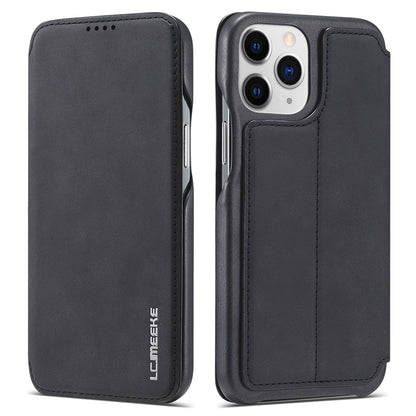 LC.IMEEKE Stand Card Slot Design Auto-absorbed Vintage Style Leather Phone Case Shell for iPhone 13 Pro Max 6.7 inch