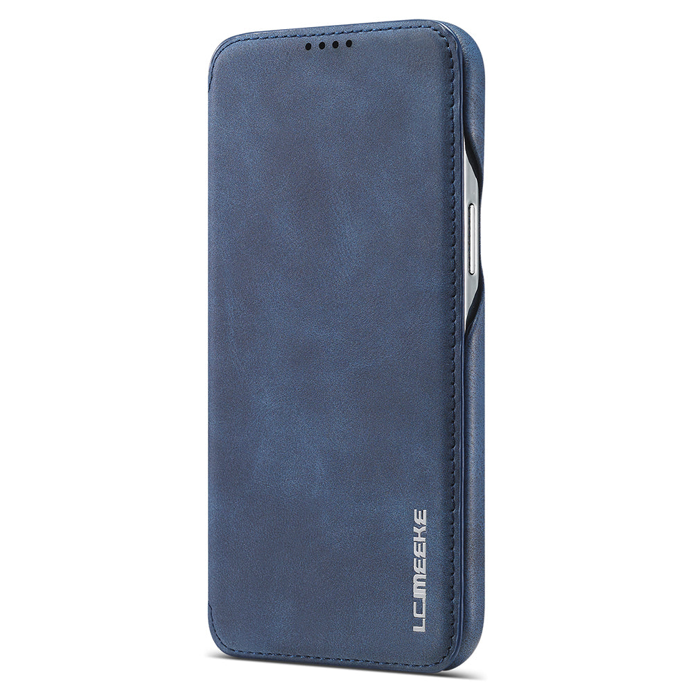 LC.IMEEKE Stand Card Slot Design Auto-absorbed Vintage Style Leather Phone Case Shell for iPhone 13 Pro Max 6.7 inch