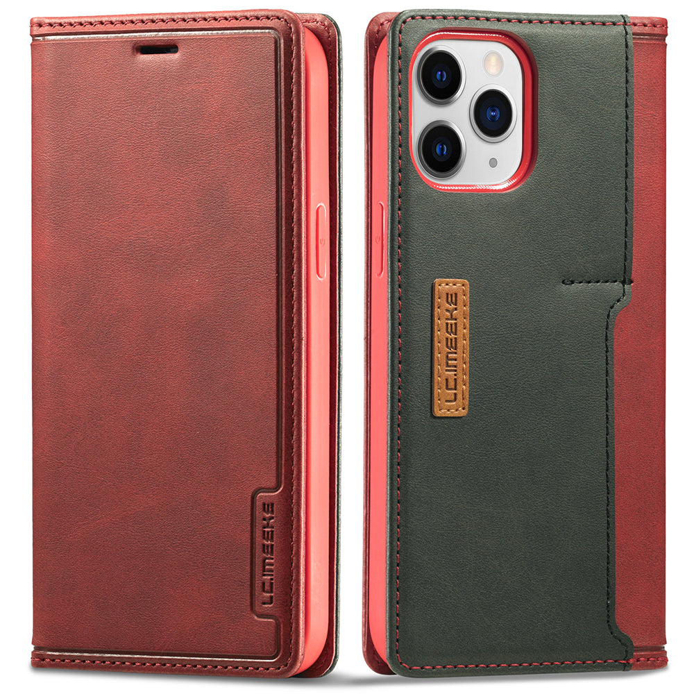 LC.IMEEKE LC-001 Series Full Body Protection Card Slots Auto-absorbed Closure Leather Cell Phone Case for Apple iPhone 13 Pro Max 6.7 inch