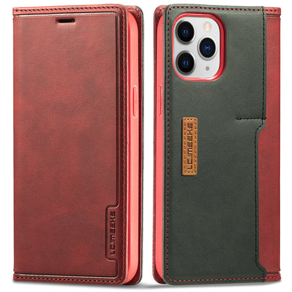 LC.IMEEKE LC-001 Series Full Body Protection Card Slots Auto-absorbed Closure Leather Cell Phone Case for Apple iPhone 13 Pro Max 6.7 inch