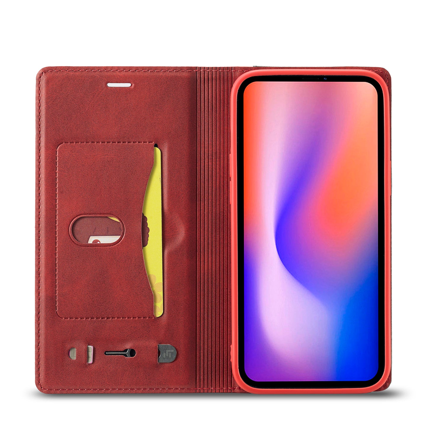 LC.IMEEKE LC-001 Series Full Body Protection Card Slots Auto-absorbed Closure Leather Cell Phone Case for Apple iPhone 13 Pro Max 6.7 inch
