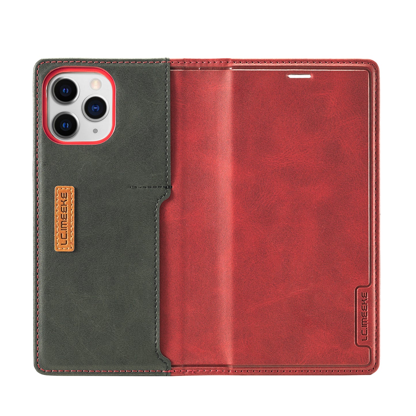 LC.IMEEKE LC-001 Series Full Body Protection Card Slots Auto-absorbed Closure Leather Cell Phone Case for Apple iPhone 13 Pro Max 6.7 inch