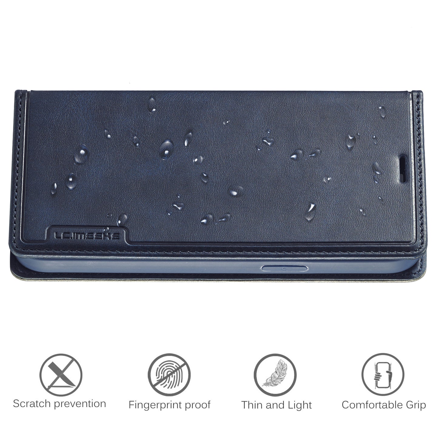 LC.IMEEKE LC-001 Series Full Body Protection Card Slots Auto-absorbed Closure Leather Cell Phone Case for Apple iPhone 13 Pro Max 6.7 inch
