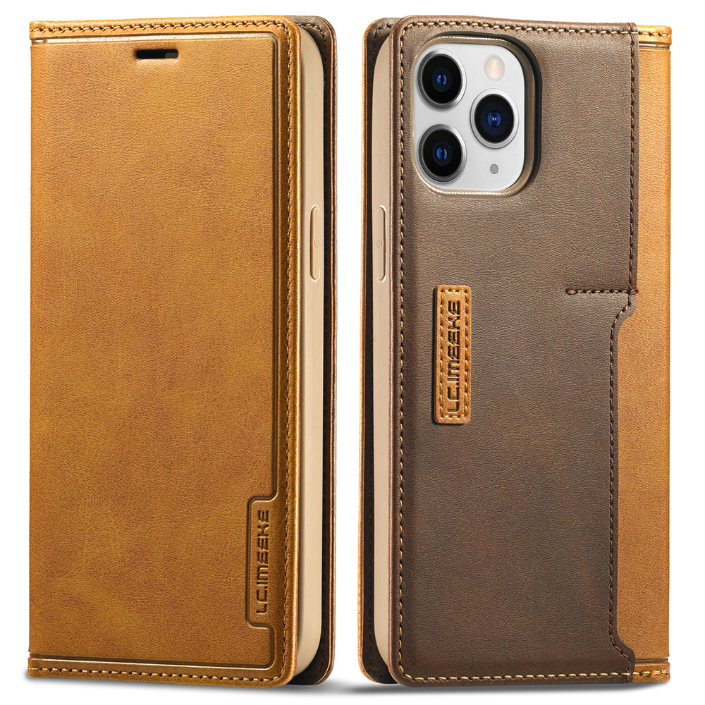 LC.IMEEKE LC-001 Series Full Body Protection Card Slots Auto-absorbed Closure Leather Cell Phone Case for Apple iPhone 13 Pro Max 6.7 inch